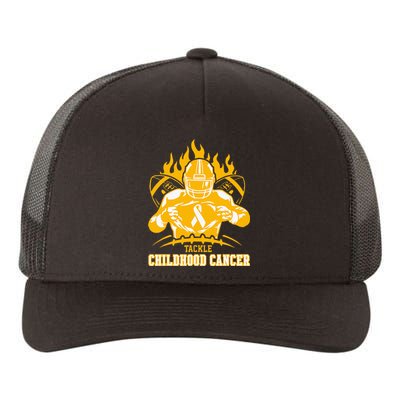 Childhood Cancer Awareness Tackle Childhood Cancer Football Yupoong Adult 5-Panel Trucker Hat