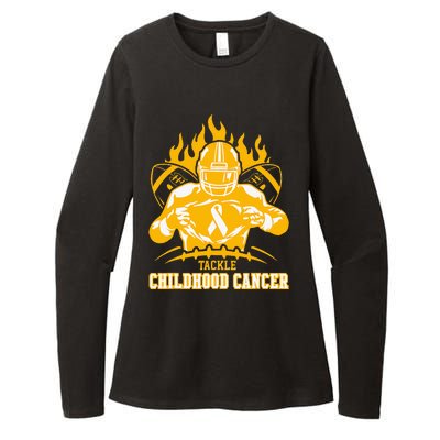 Childhood Cancer Awareness Tackle Childhood Cancer Football Womens CVC Long Sleeve Shirt