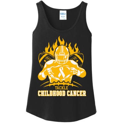 Childhood Cancer Awareness Tackle Childhood Cancer Football Ladies Essential Tank