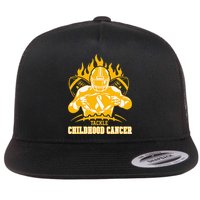 Childhood Cancer Awareness Tackle Childhood Cancer Football Flat Bill Trucker Hat