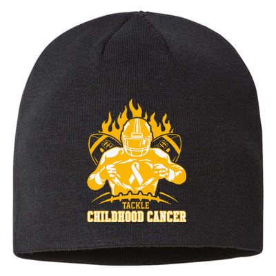 Childhood Cancer Awareness Tackle Childhood Cancer Football Sustainable Beanie