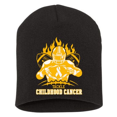 Childhood Cancer Awareness Tackle Childhood Cancer Football Short Acrylic Beanie