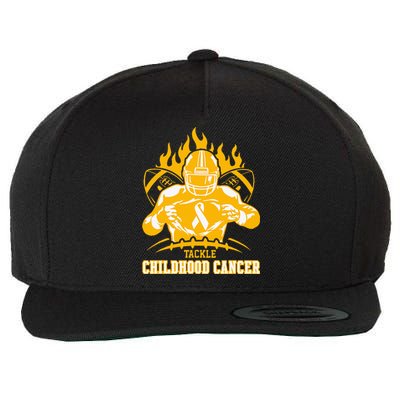 Childhood Cancer Awareness Tackle Childhood Cancer Football Wool Snapback Cap