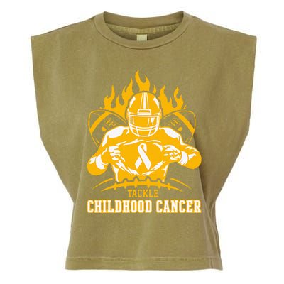 Childhood Cancer Awareness Tackle Childhood Cancer Football Garment-Dyed Women's Muscle Tee