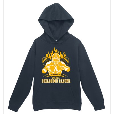 Childhood Cancer Awareness Tackle Childhood Cancer Football Urban Pullover Hoodie