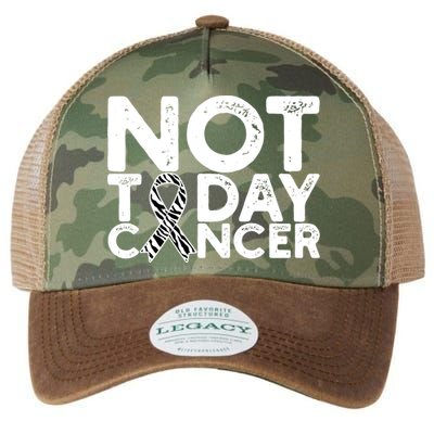 Carcinoid Cancer Awareness Not Today Cancer Zebra Ribbon Legacy Tie Dye Trucker Hat