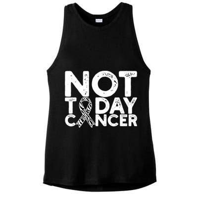 Carcinoid Cancer Awareness Not Today Cancer Zebra Ribbon Ladies PosiCharge Tri-Blend Wicking Tank