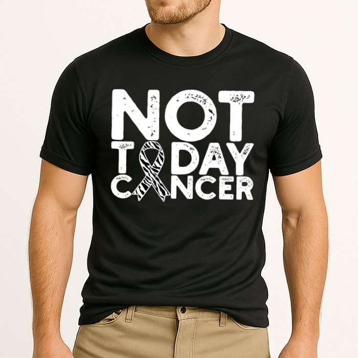 Carcinoid Cancer Awareness Not Today Cancer Zebra Ribbon Cooling Performance Crew T-Shirt