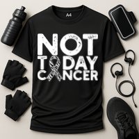 Carcinoid Cancer Awareness Not Today Cancer Zebra Ribbon Cooling Performance Crew T-Shirt