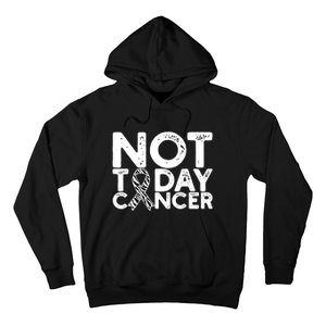 Carcinoid Cancer Awareness Not Today Cancer Zebra Ribbon Hoodie