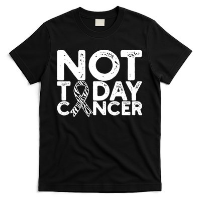 Carcinoid Cancer Awareness Not Today Cancer Zebra Ribbon T-Shirt