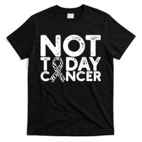 Carcinoid Cancer Awareness Not Today Cancer Zebra Ribbon T-Shirt