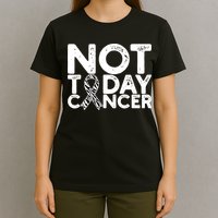 Carcinoid Cancer Awareness Not Today Cancer Zebra Ribbon T-Shirt