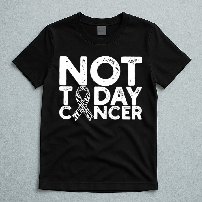 Carcinoid Cancer Awareness Not Today Cancer Zebra Ribbon T-Shirt
