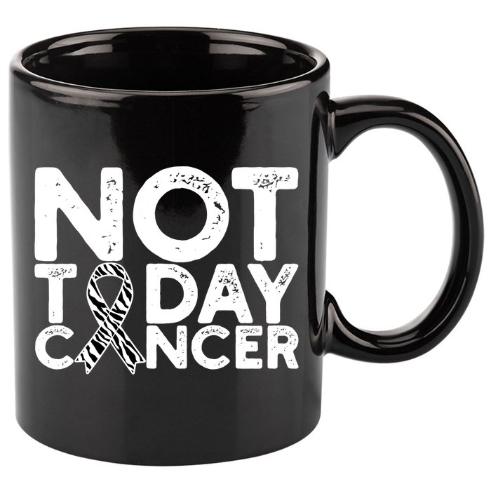 Carcinoid Cancer Awareness Not Today Cancer Zebra Ribbon 11oz C Handle Ceramic Mug