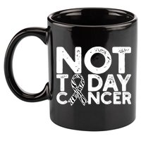 Carcinoid Cancer Awareness Not Today Cancer Zebra Ribbon 11oz C Handle Ceramic Mug
