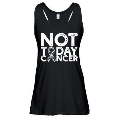 Carcinoid Cancer Awareness Not Today Cancer Zebra Ribbon Ladies Essential Flowy Tank