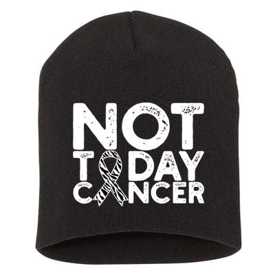 Carcinoid Cancer Awareness Not Today Cancer Zebra Ribbon Short Acrylic Beanie