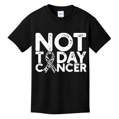 Carcinoid Cancer Awareness Not Today Cancer Zebra Ribbon Kids T-Shirt