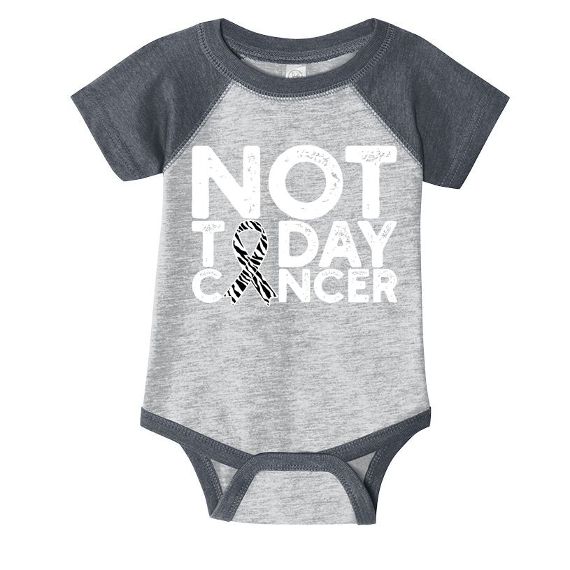 Carcinoid Cancer Awareness Not Today Cancer Zebra Ribbon Infant Baby Jersey Bodysuit