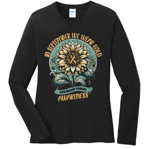 Childhood Cancer Awareness In September Gift Ladies Long Sleeve Shirt