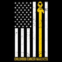 Childhood Cancer American Flag Yellow Thin Line Impact Tech Backpack