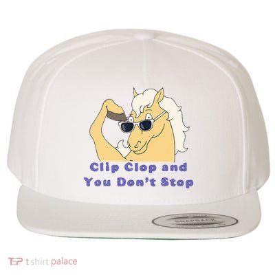 Clip Clop And You Dont Stop Horse Funny Boy Girl Wool Snapback Cap