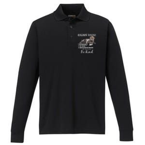 Cowboy Cat Adivse Be Rootin' Be Tootin' Be Shootin Be Kind Meme Performance Long Sleeve Polo