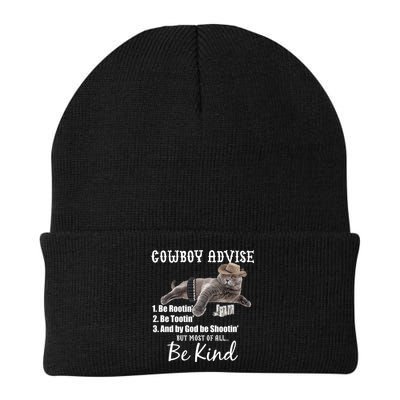 Cowboy Cat Adivse Be Rootin' Be Tootin' Be Shootin Be Kind Meme Beanie