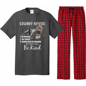 Cowboy Cat Adivse Be Rootin' Be Tootin' Be Shootin Be Kind Meme Pajama Set