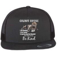 Cowboy Cat Adivse Be Rootin' Be Tootin' Be Shootin Be Kind Meme Flatbill Hat