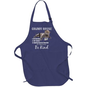 Cowboy Cat Adivse Be Rootin' Be Tootin' Be Shootin Be Kind Meme Full-Length Apron With Pockets