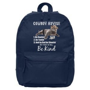 Cowboy Cat Adivse Be Rootin' Be Tootin' Be Shootin Be Kind Meme 16 in Basic Backpack