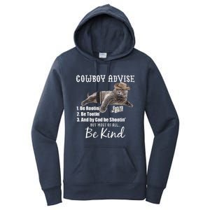 Cowboy Cat Adivse Be Rootin' Be Tootin' Be Shootin Be Kind Meme Women's Pullover Hoodie