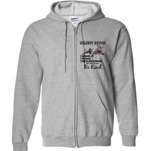 Cowboy Cat Adivse Be Rootin' Be Tootin' Be Shootin Be Kind Meme Full Zip Hoodie