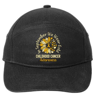 Childhood Cancer Awareness Shirts In September We Wear Gold 7-Panel Snapback Hat