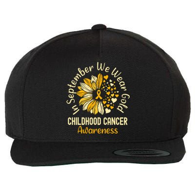 Childhood Cancer Awareness Shirts In September We Wear Gold Wool Snapback Cap