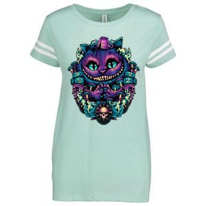 Cheshire Cat Alice In Wonderland Graphic Enza Ladies Jersey Football T-Shirt