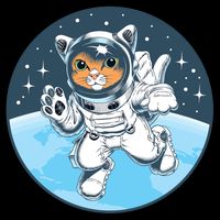 Cute Cat Astronaut Drawstring Bag
