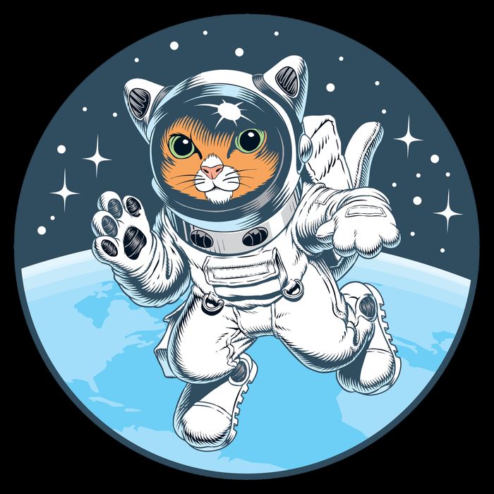 Cute Cat Astronaut Drawstring Bag