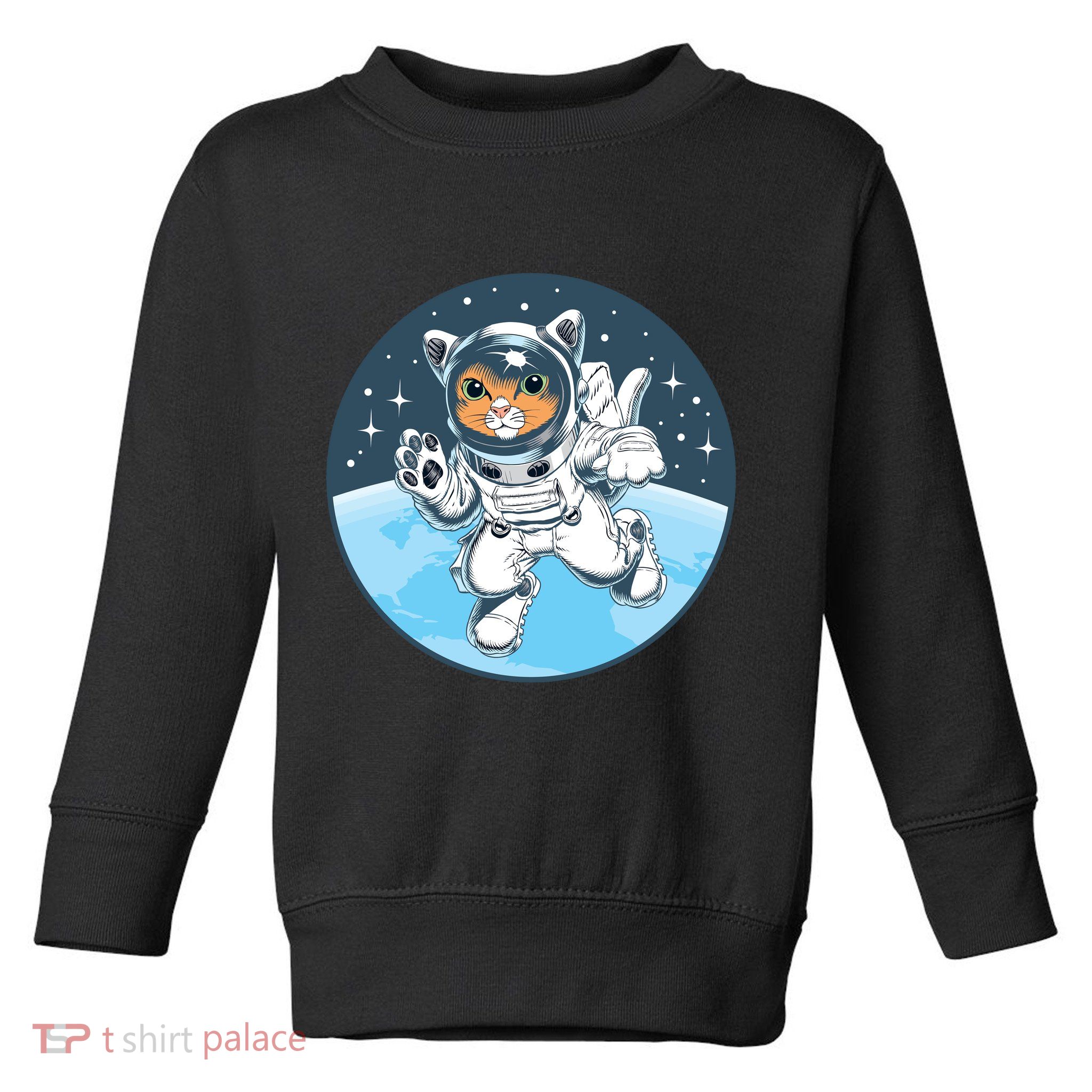 Cute Cat Astronaut Toddler Sweatshirt