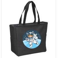 Cute Cat Astronaut Zip Tote Bag