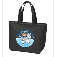 Cute Cat Astronaut Zip Tote Bag