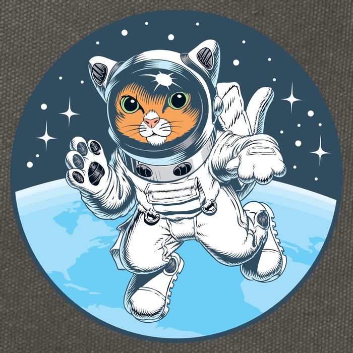 Cute Cat Astronaut Cotton Canvas Backpack