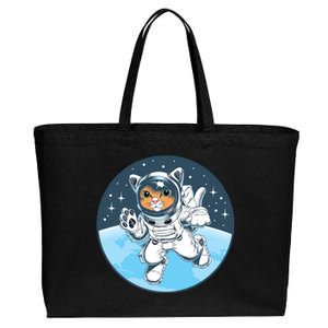 Cute Cat Astronaut Cotton Canvas Jumbo Tote