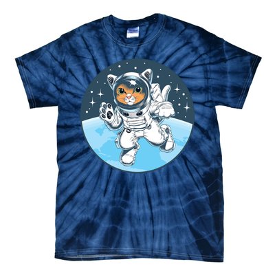 Cute Cat Astronaut Tie-Dye T-Shirt