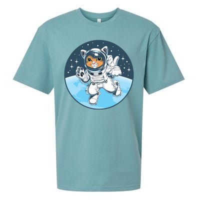 Cute Cat Astronaut Sueded Cloud Jersey T-Shirt