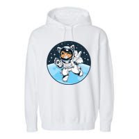 Cute Cat Astronaut Garment-Dyed Fleece Hoodie