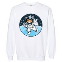 Cute Cat Astronaut Garment-Dyed Sweatshirt