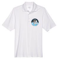 Cute Cat Astronaut Men's Origin Performance Piqué Polo